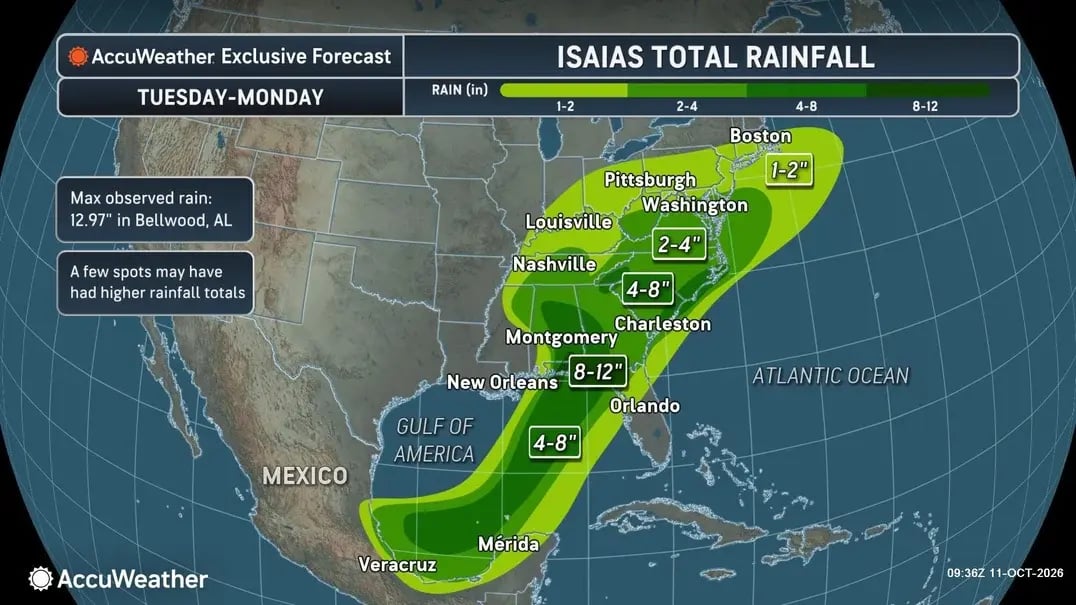 10_11 Isaias Total Rainfall